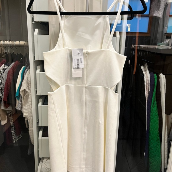 FRENCH CONNECTION NWT Whisper Cut Out High Square Neck Dress White Sz 0 - Picture 7 of 7